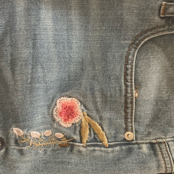 💝 Slim Broken in Boyfriend jeans - floral embroidery - Picture 3 of 7